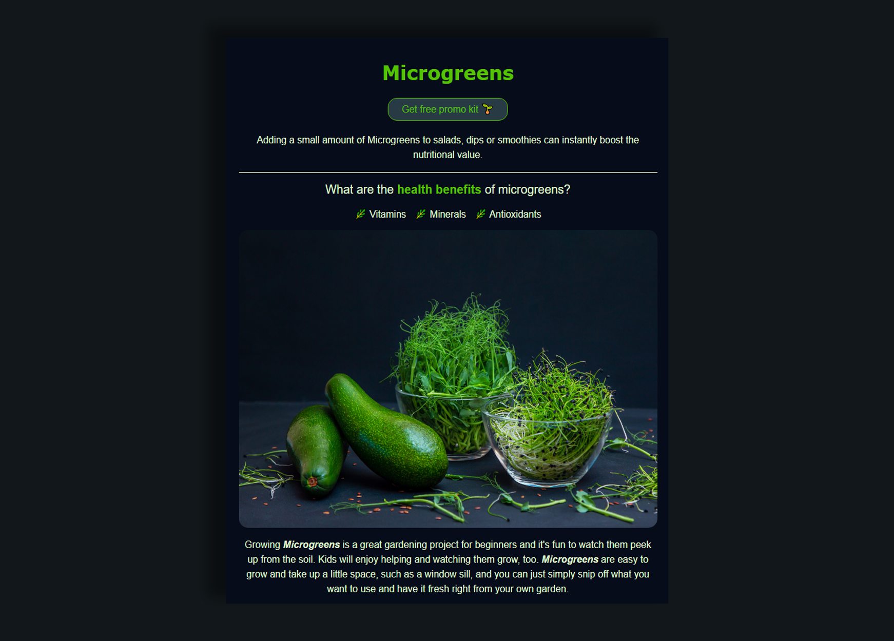 microgreens project